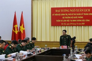 國防部長吳春歷大將在會上發表講話。（圖源：越強）