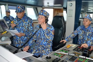 執行巡邏勤務中的越南海警。（圖源：越通社） 