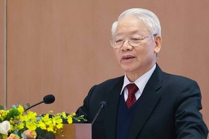 總書記、國家主席阮富仲在會議上致詞。（圖源：越通社）