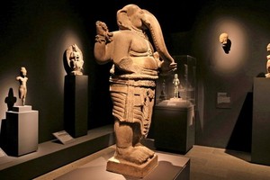 圖為峴港市占婆族雕刻博物館展示的象頭神像(Ganesha)。（圖源：B.T）