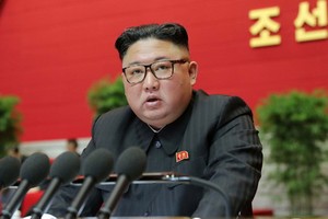 朝鮮最高領導人金正恩在大會上發表講話。（圖源：路透社）