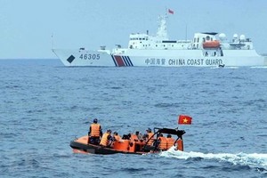 圖為2019年越中海警展開北部灣共同漁區海上聯合巡航檢查。（圖源：越通社）