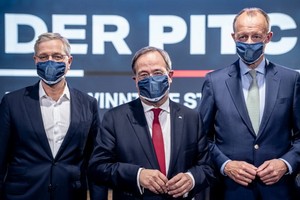 勒特根、拉舍特、默茨（從左至右）很可能也會成為下屆總理。（圖源：DPA）