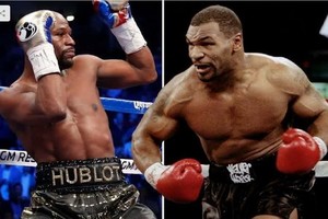 梅威瑟（左）和泰森。（圖源：互聯網）