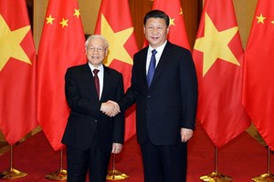 中越兩國領導合照。（圖源：越通社） 