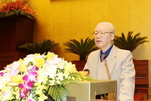 總書記、國家主席阮富仲會上致詞。（圖源：VTV）