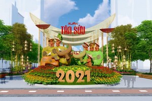 2021辛丑年阮惠春花街配景圖。