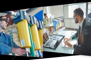 智能眼鏡遠程支援方案讓前端人員(圖左)輕鬆與後端人員(圖右)分享第一人稱視角 。