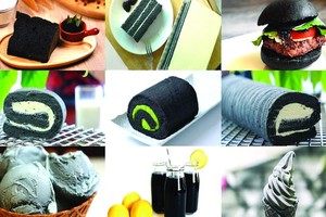 以竹炭為材料的美食。