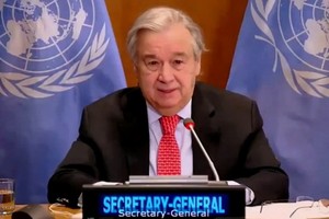聯合國秘書長古特雷斯在會上致詞。（圖源：Getty Images）