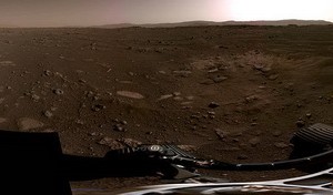 圖為NASA發布的火星“毅力號”360度全景圖。（圖源：NASA）