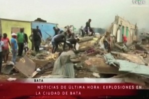 赤道幾內亞一個軍營發生一系列爆炸事件，至少有20人死亡，600人受傷。 （圖源：視頻截圖）