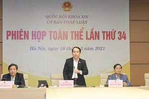 國會法律委員會主任黃清松（中）主持會議並發言。（圖源：英芳）