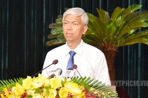 市人委會副主席武文歡在會議上發表講話。（圖源：市黨部新聞網）