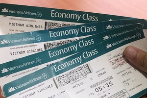 圖為越航機票。（圖源：VNE）