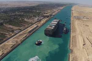 埃及蘇伊士運河一瞥。（圖源：互聯網）