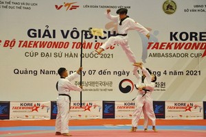 運動員在比賽中展示自創品勢。（圖源：互聯網）