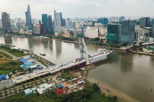 施工中的守添2橋。（圖源：瓊陳）