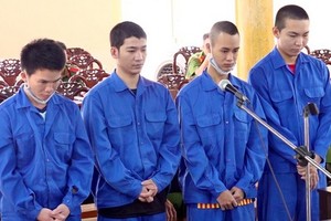 出庭受審的4名被告人。（圖源：阮清）