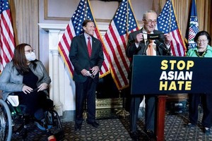 當地時間22日，美國參議院表決通過反亞裔仇恨犯罪法案。（圖源：AP）