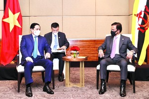 政府總理范明政會見汶萊蘇丹哈吉‧哈桑納爾。（圖源：越通社）