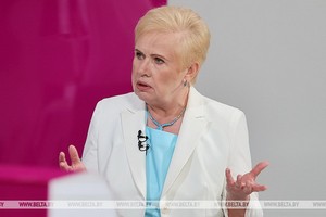 白俄羅斯中央選舉委員會主席葉爾莫申娜。（圖源：白俄羅斯通訊社）