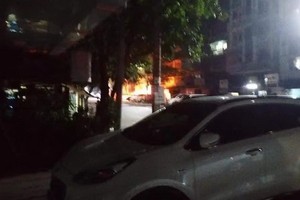 緬甸仰光萊鎮警察局爆炸現場。（圖源：互聯網）