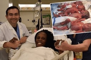 25歲的Halima Cisse 於4日順利開刀誕下9胞胎，9名嬰兒健康狀況良好，堪稱人類奇迹。（圖源：互聯網）