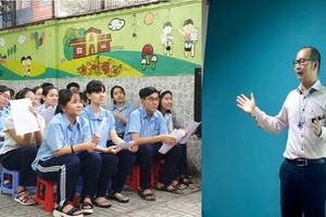 黎廷孝（右）與失聰孩子們接觸，感受到他們渴望學習和實現自己夢想。