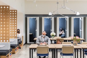 WeWork所設計的工作空間，旨在確保員工在疫情下工作的安全性。