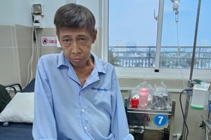 朱國威在第十一郡醫院接受醫治。