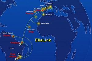 連接歐洲和拉丁美洲的高容量海底光纜項目(EllaLink)1日在葡萄牙西南港口城市錫尼什正式開通運營。（圖源：互聯網）