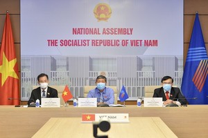 出席會議的越南國會代表團。（圖源：國會官網）