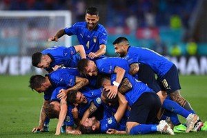 意大利球員慶祝進球。（圖源：互聯網）