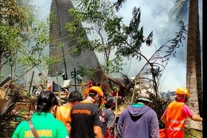 C-130軍機墜毀現場。（圖源：互聯網）