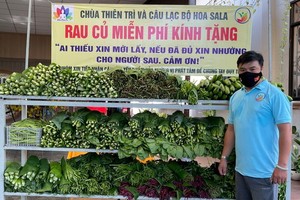 張黃江贈送的蔬菜豐富多樣，為人民的三餐補充營養。