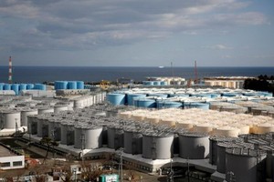 福島第一核電站內儲存廢水的水缸。（圖源：路透社）