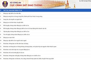 民眾可在線辦理新車註冊手續。（圖源：交警局網站截圖）