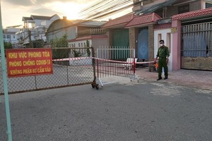 圖為前江省美萩市的一個疫區被封鎖。（圖源：黎郎）