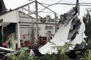 堅江省榕蓮縣遭大雨旋風襲擊