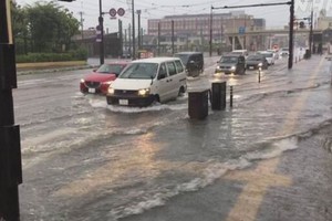 日本福井縣局部地區出現暴雨。（圖源：互聯網）
