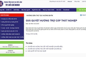 線上申請失業補貼手續流程。（圖源：網站截圖）