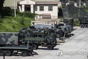 8月5日，駐韓美軍車輛整裝待發。（圖源：韓聯社）