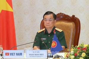 國防部副部長黃春戰上將出席東盟(東協)-韓國國防部副部長視像會議。（圖源：前鋒報）