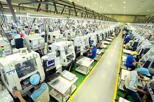 Bokwang Vina 公司的電子零件生產線一隅。（圖源: VNA）