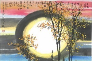 人民藝人張路以詩為題的畫作。