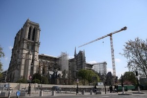 4月16日，法國巴黎，修復中的巴黎聖母院。（圖源：新華社）