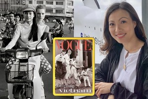 吳美鴛與凱特‧摩絲在越南拍攝雜誌封面。