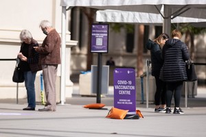 圖為墨爾本一新冠疫苗接種中心。（圖源：新華社）