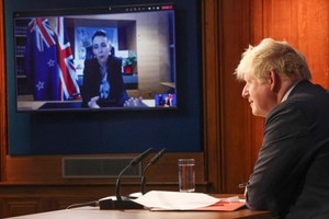 英新兩國領導人就協定開視頻會議。（圖源：互聯網）